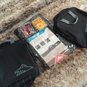 New High Sierra Black Double Ski Bag And Two Boot Bags Set with Hand Warmers